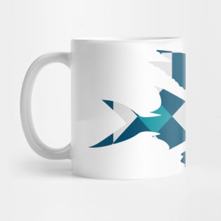 Long Fin Fish Silhouette with Pattern Mug